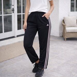 Adidas Women’s Black with Pink Stripes Track Pants